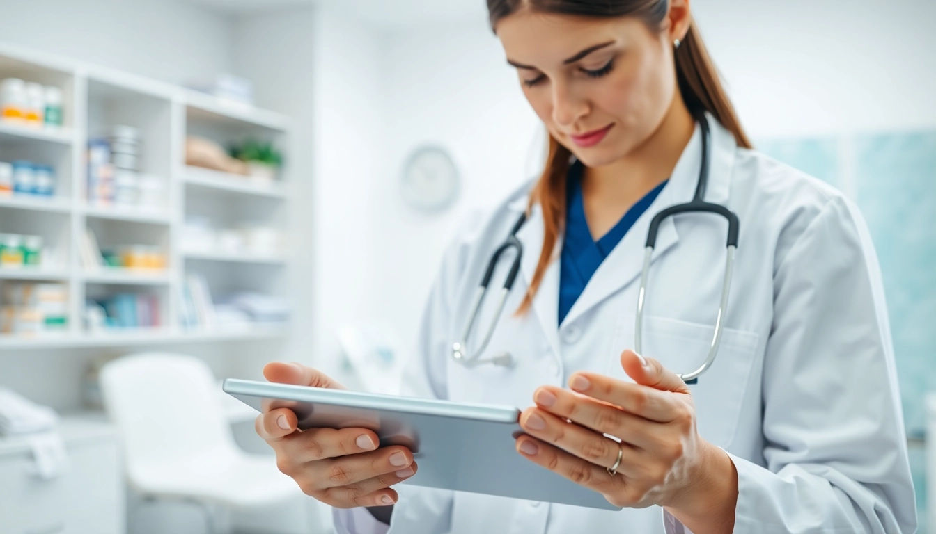 Learn how does eprescribing work as a healthcare provider utilizes digital technology in a modern clinic.